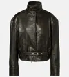 Christopher Esber Burnished Eddie Leather Bomber Jacket In Black