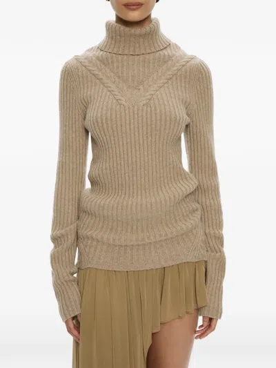 Christopher Esber Caia Cable-knit Sweater In Neutral