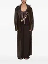 Christopher Esber Calais Leather Coat In Brown