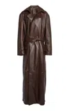Christopher Esber Calais Leather Trench In Brown