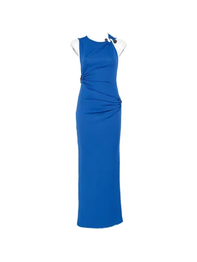 Christopher Esber Calisto Trinity Stone-embellished Maxi Dress In Blue