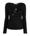Christopher Esber Black Callisto Gathered Cut-out Top In Black