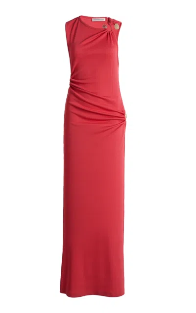 Christopher Esber Callisto Trinity Embellished Jersey Maxi Dress In Red