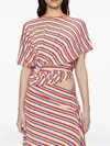 Christopher Esber Calypso Coiled Jersey Striped Blouse In Multi