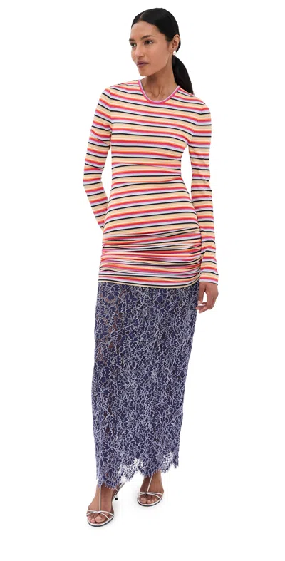 Christopher Esber Calypso Iris Lace Dress Calypso Stripe In Multi