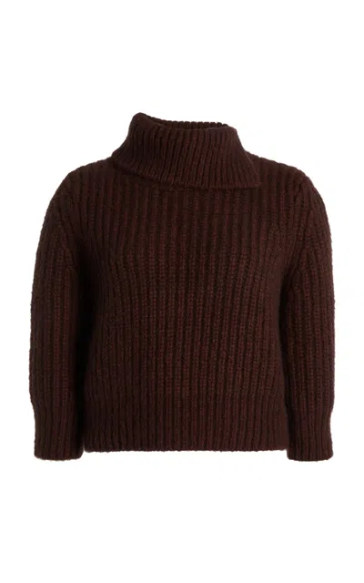 Christopher Esber Cameron Shrunken Wool Sweater In Brown