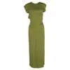 Christopher Esber Cap-sleeve Backless Maxi Dress In Green Viscose In Multi
