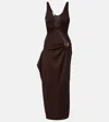 Christopher Esber Cascade Embellished Midi Dress In Brown