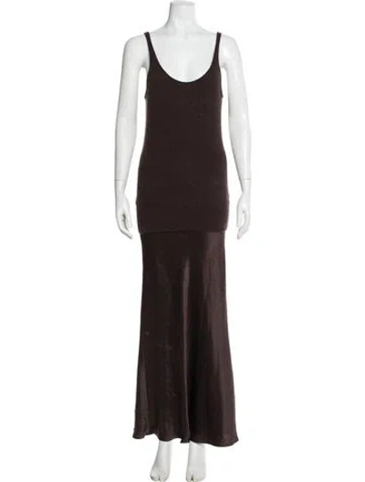 Pre-owned Christopher Esber Cashmere Long Dress In Brown