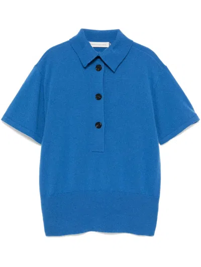 Christopher Esber Cashmere Polo Jumper In Blue