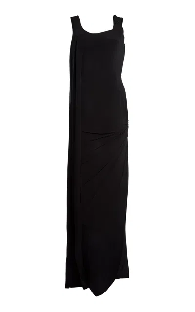 Christopher Esber Castalia Halter Tie Silk Maxi Dress In Black