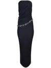 Christopher Esber Chain-detail Ruched Maxi Dress In Blau