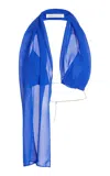 Christopher Esber Chain-detailed Silk Scarf Top In Blue