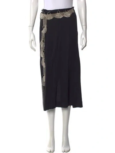 Pre-owned Christopher Esber Chain-link Accents Midi Length Skirt In Black