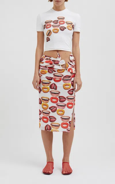 Christopher Esber Chatter Layered Stretch-cotton T-shirt In Print