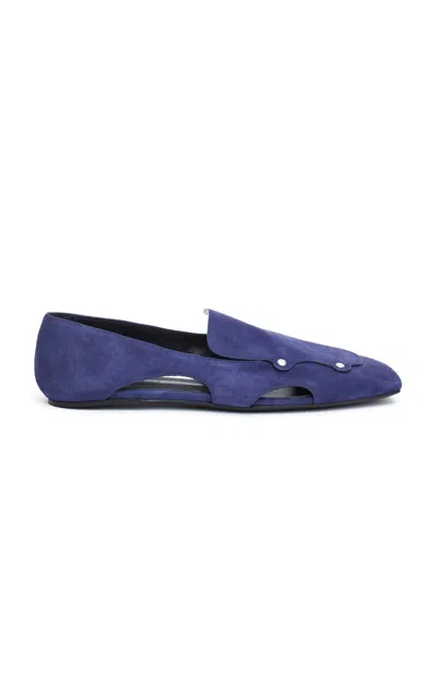 Christopher Esber Chisel Suede Loafers In Blue