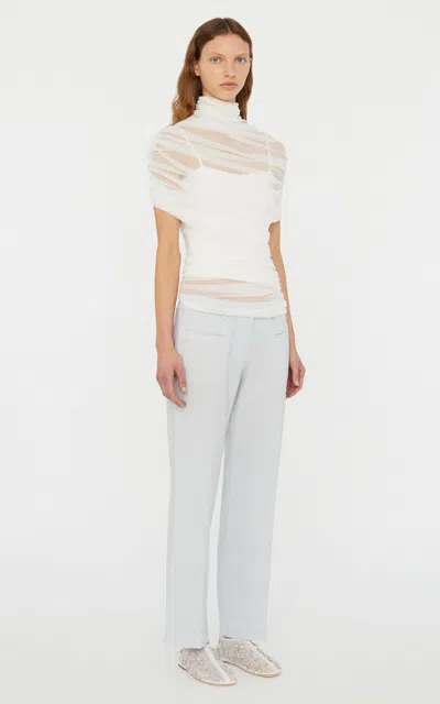Christopher Esber Chisto Sheer Wrap Silk Top In White