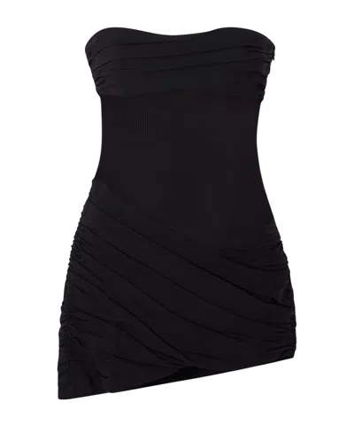 Christopher Esber Christo Ribbed-jersey Mini Dress In Black