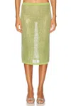 Christopher Esber Green Cirrus Straight Midi Skirt In Green