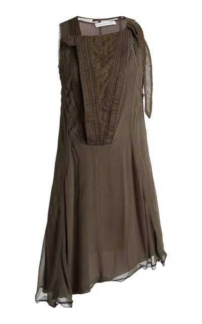 Christopher Esber Cleo Utility Cotton-silk Mini Dress In Brown