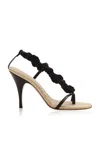 Christopher Esber Clio Roped Raffia Sandals In Black