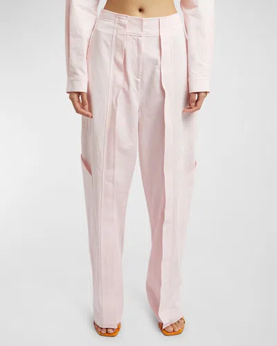 Christopher Esber Cocosolo Wide-leg Cargo Trousers In Chalky Pink