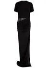 Christopher Esber Coiled Draped Corseted Jersey Maxi Dress In Black