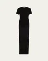 Christopher Esber Coiled Jersey Corseted Tee Gown In Black
