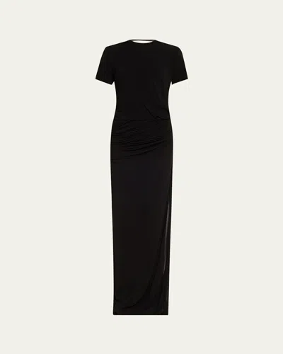 Christopher Esber Coiled Jersey Corseted Tee Gown In Black