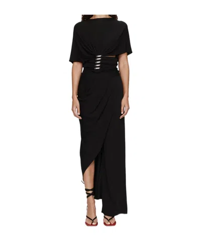 Christopher Esber Coiled Jersey Tee Metal T-shirt In Black
