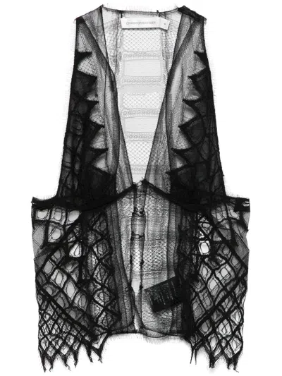 Christopher Esber Collage Lace Top In Black