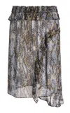 Christopher Esber Concave Bias Layered Sheer Print Skirt