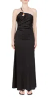 Christopher Esber Concave Stone One-shoulder Cami Maxi Dress In Black