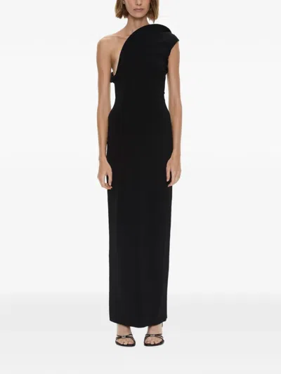 Christopher Esber Concave Wired Maxi Dress In Black