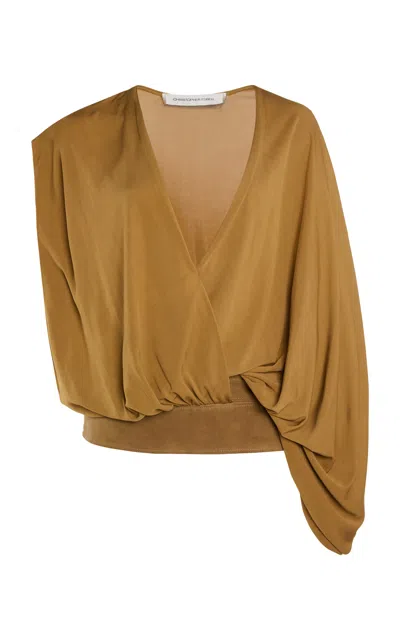 Christopher Esber Contour Suede Swaddled Jersey Top