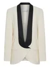 Christopher Esber Contrast-lapel Tuxedo Blazer In White