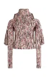 Christopher Esber Corded Cold-shoulder Silk Top In Multi