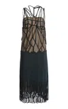 Christopher Esber Corded Macrame Knot Silk Dress In Black