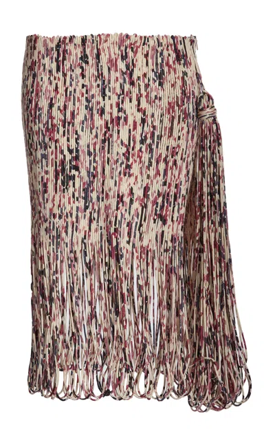 Christopher Esber Corded Silk Slit Skirt In Multi