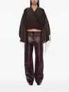 Christopher Esber Corduroy Cocoon Fringed Jacket In Brown