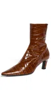 Christopher Esber Corte Embossed Ankle Boots Cognac In Cognac