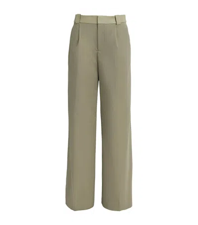 Christopher Esber Cotton-blend Leather-trimmed Tailored Trousers In Brown