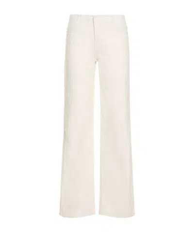 Christopher Esber Cotton Denim High Rise Straight Jeans In Neutral
