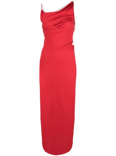 Christopher Esber Open-back Draped Crepe Maxi Dress In Red