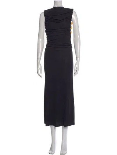 Pre-owned Christopher Esber Cowl Neck Long Dress In Black