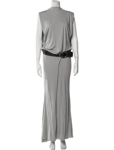 Pre-owned Christopher Esber Cowl Neck Long Dress In Gray