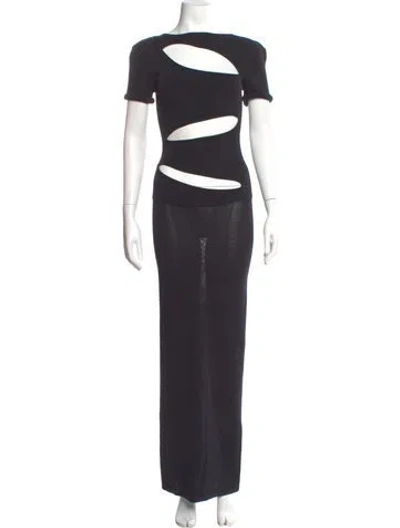 Pre-owned Christopher Esber Cowl Neck Long Dress In Gray