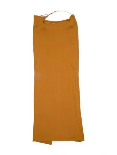 Pre-owned Christopher Esber Cowl Neck Long Dress In Neutral