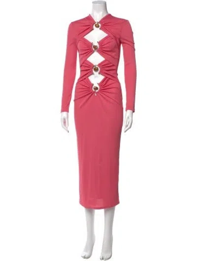 Pre-owned Christopher Esber Cowl Neck Long Dress In Pink