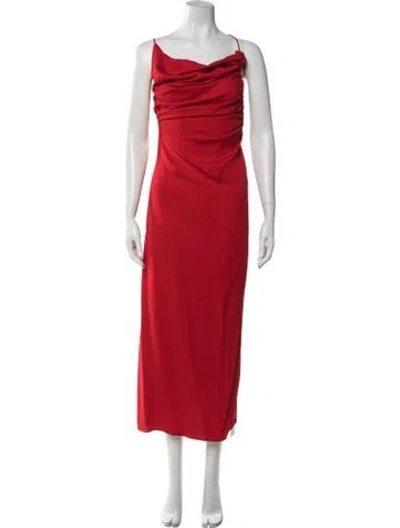 Pre-owned Christopher Esber Cowl Neck Long Dress In Red